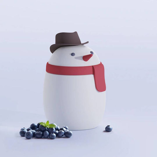 Asobu Ανοξείδωτο Παιδικό Δοχείο Φαγητού 0.6lt Snowman 20 x 12εκ.
