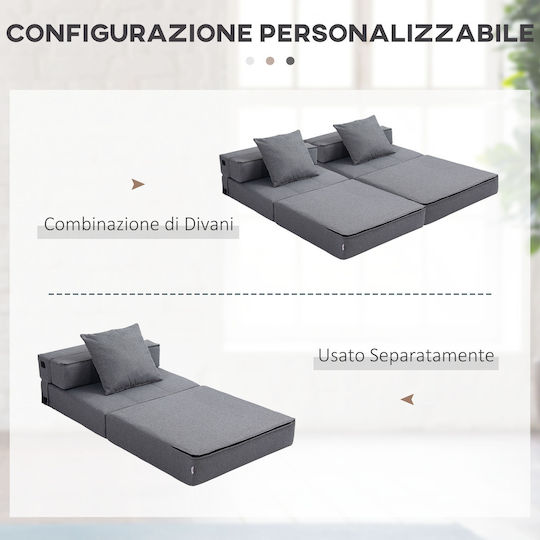 Vielseitiger Sitzsack Pouf Dunkelgrau 70x70x61cm