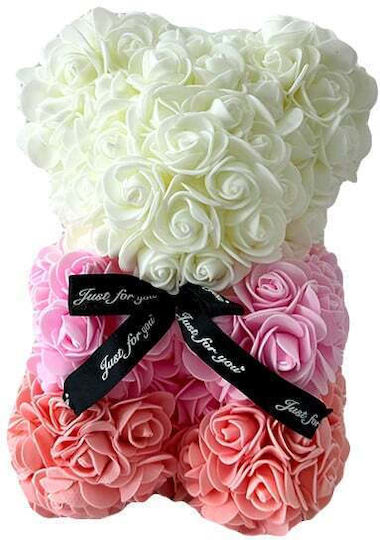 Ursuleț De Pluș Floral Curcubeu Trandafiri Din Spumă Handmade 25 Cm În Cutie Cadou Coral Ursuleț De Pluș Floral Curcubeu Trandafiri Din Spumă Handmade 25 Cm În Cutie Cadou Coral