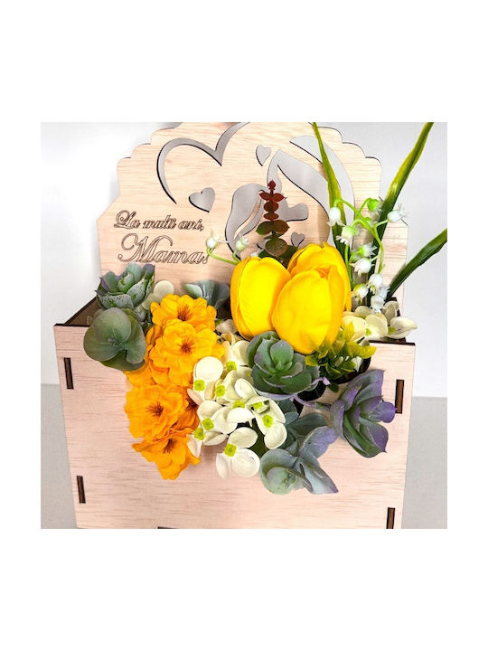 Aranjament Floral Envelo Flori De Săpun Hortensia Lalele Cerastium Plante Artizanale În Cutie Specială Din Lemn