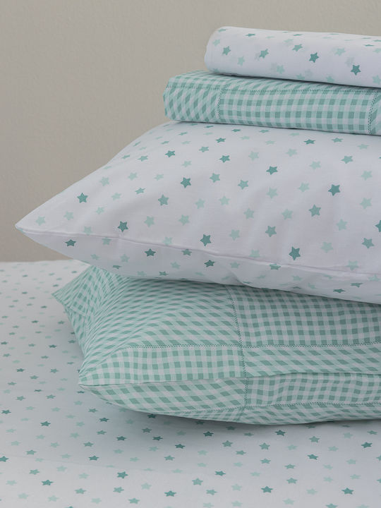 Palamaiki Baby Sheet Crib Cotton Fitted Blue 70x140cm