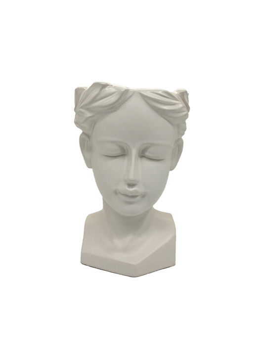 Velve Vază Decorativă Ceramică Alb 14x14cm 1buc