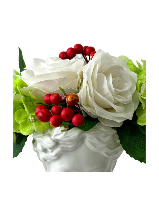 Velve Vază Decorativă Ceramică Alb 20x20x20cm 1buc