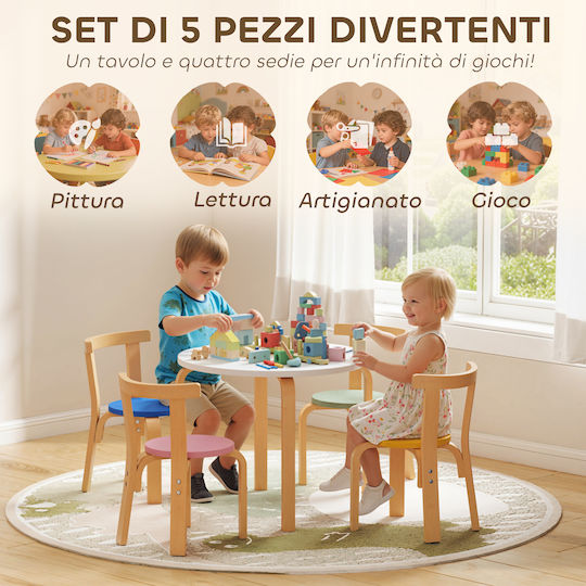 Kids Table and Chairs Set for Painting Multicolour Aiyaplay