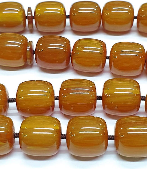 Roloi Komboloi Mastic Worry Beads with 33 Beads Honey 32cm