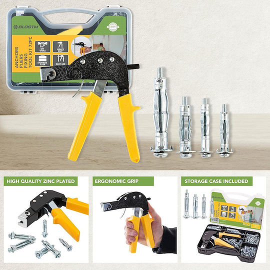 B08V1834RF Set Extinderi Bolt Gun 72 Bucăți