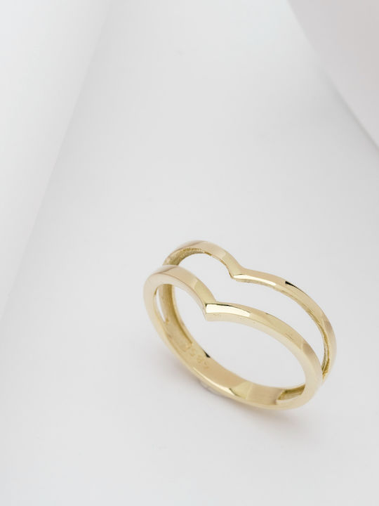 Lunaorocreations Women's Double V Design Gold 14K Ring