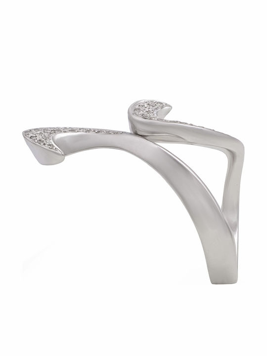 Savvas Design Ring with Diamond made of White gold 18K
