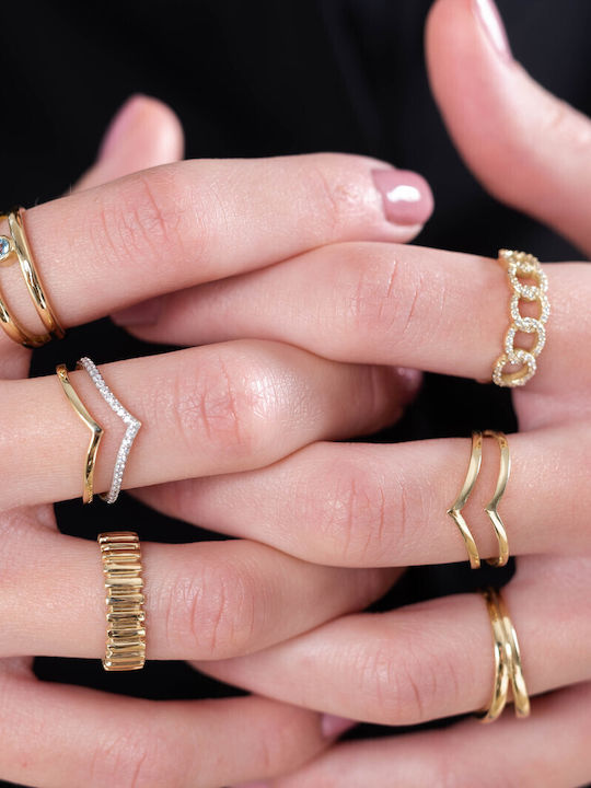 Lunaorocreations Damenring 14k Gelbgold Reliefmuster