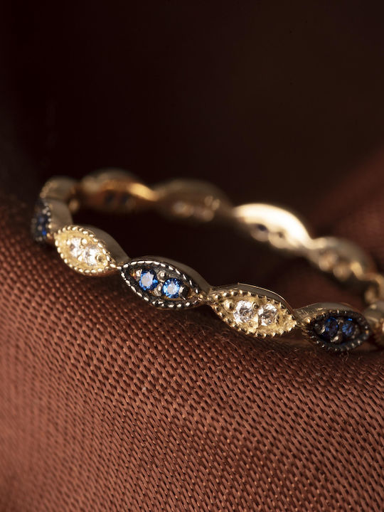 Lunaorocreations Women's Yellow Gold 14K Eternity Band Ring