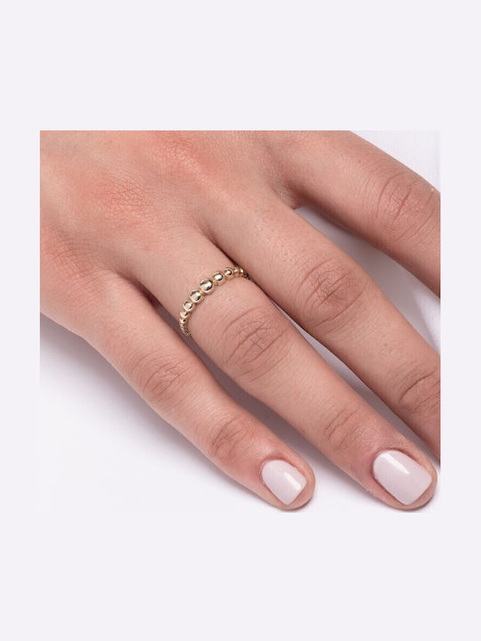 Lunaorocreations Damenring Mit Perlen Gelbvergoldet 14k