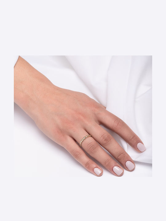 Lunaorocreations Damenring Mit Perlen Gelbvergoldet 14k