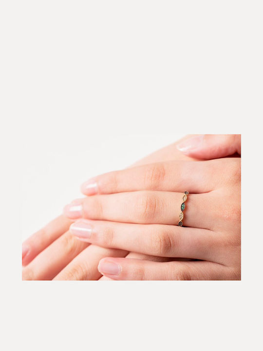 Lunaorocreations Damen Ewigkeitsring Mit Grünen Und Weißen Steinen Zirkon