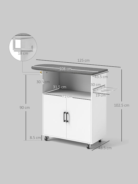 HomCom Ironing Board for Steam Iron 125x43.5x102.5cm