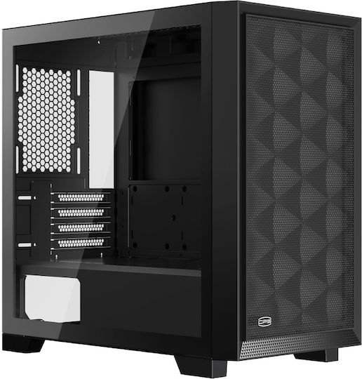PCCOOLER C3D310 Gaming Mini tower Carcasă Calculator cu Fereastră Laterală și Iluminare ARGB Negru
