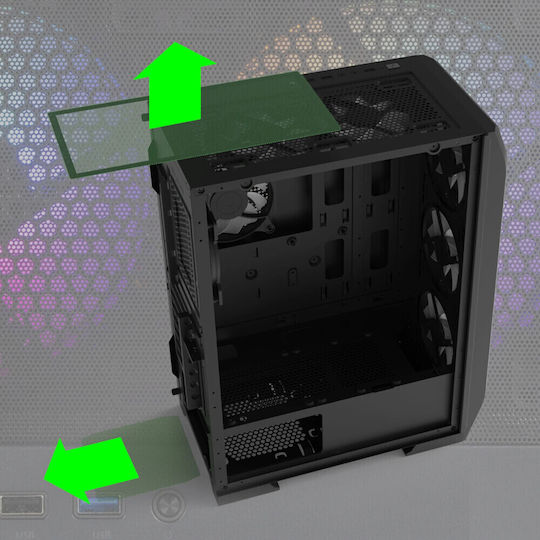 Zalman N7 PLUS V2 Gaming Midi Tower Κουτί Υπολογιστή με Πλαϊνό Παράθυρο Μαύρο