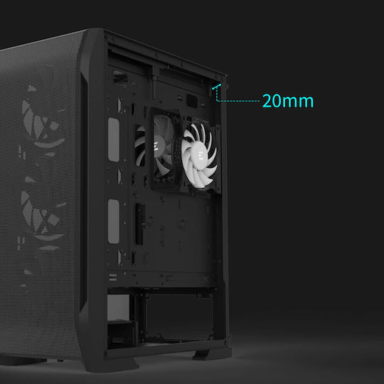 Zalman N7 PLUS V2 Gaming Midi Tower Κουτί Υπολογιστή με Πλαϊνό Παράθυρο Μαύρο