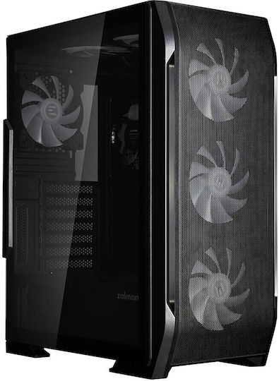 Zalman N7 PLUS V2 Gaming Midi Tower Κουτί Υπολογιστή με Πλαϊνό Παράθυρο Μαύρο