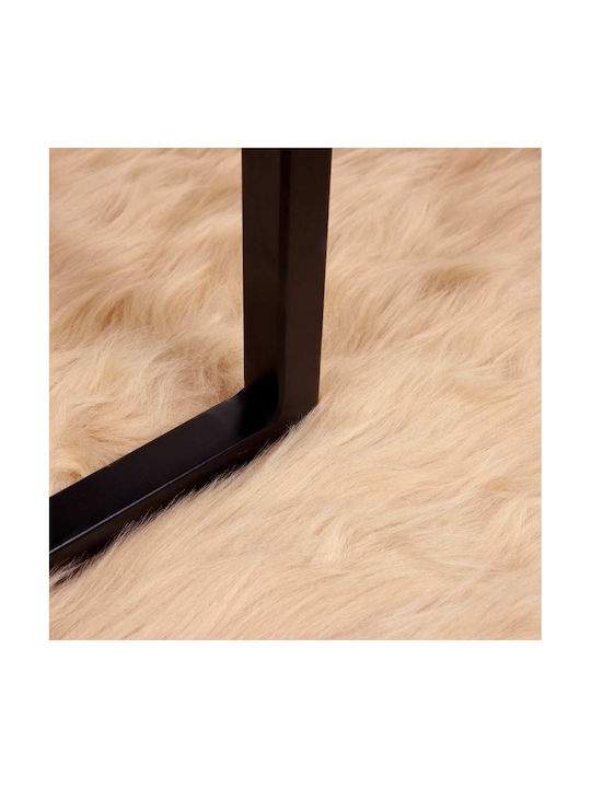 vidaXL Χαλί Τζακιού Δερμάτινο 120x170cm Μπεζ