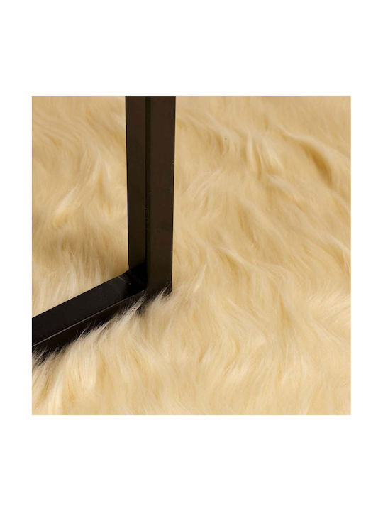 vidaXL Χαλί Τζακιού Δερμάτινο 80x250cm Κρεμ