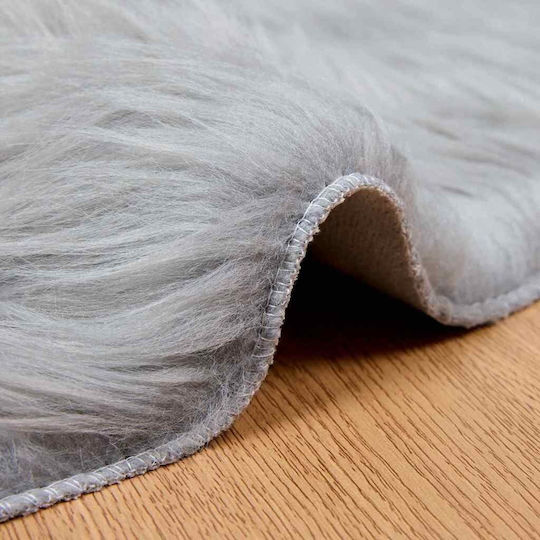 vidaXL Teppich Kamin Rechteckig Leder Gray