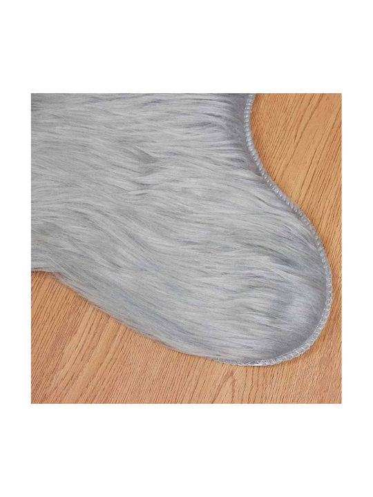 vidaXL Rug Fireplace Rectangular Leather Gray