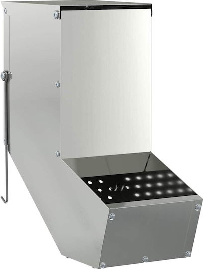 vidaXL Χαμστεριών Ασημί Metall Futtermittel für Kaninchen mit Kapazität 1kg 12.5x26x28.5cm.