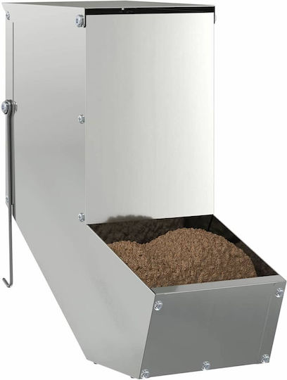 vidaXL Χαμστεριών Ασημί Metall Futtermittel für Kaninchen mit Kapazität 1kg 12.5x26x28.5cm.