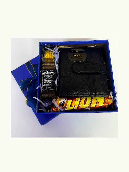 Set Leather Men's Wallet Blue