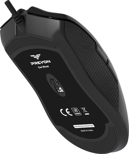 Preyon Owl Gaming Ποντίκι Μαύρο