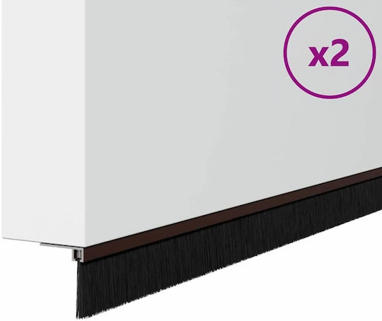 vidaXL Zugluftstopper Tür mit Bürste in Braun Farbe 1mx3cm