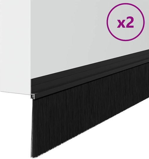 vidaXL Zugluftstopper Tür in Schwarz Farbe 1mx9.5cm