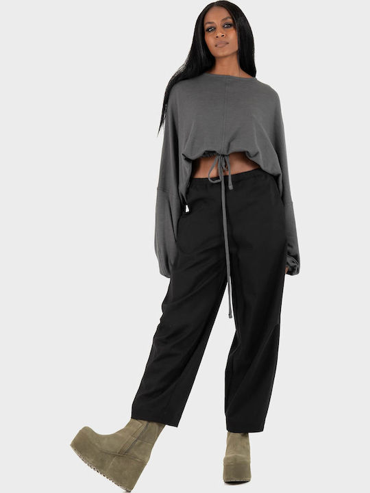 Blouse Women's Blouse Cotton Long Sleeve Gray