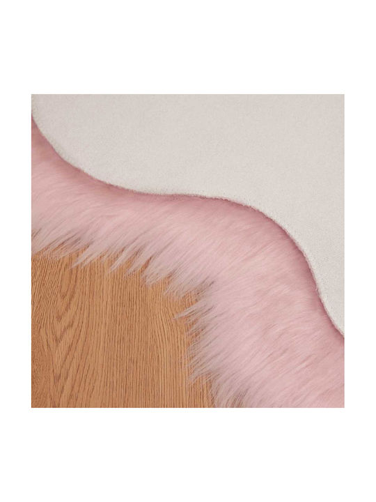 vidaXL Rug Fireplace Rectangular Leather Pink