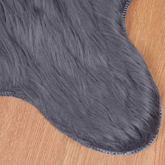 vidaXL Teppich Kamin Rechteckig Leder Charcoal