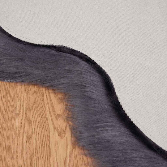 vidaXL Teppich Kamin Rechteckig Leder Charcoal