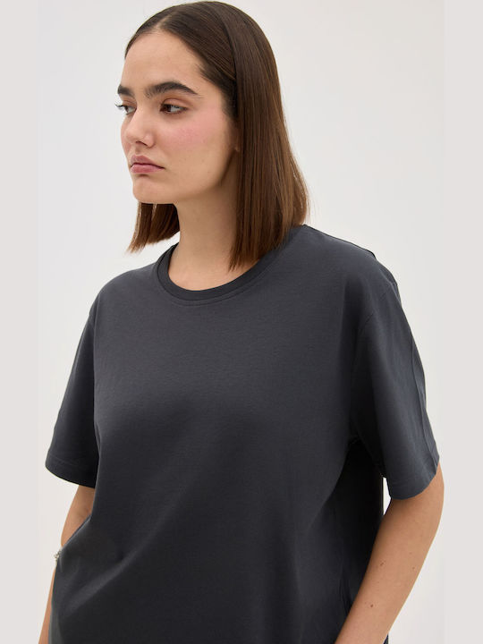 Short Sleeve Gray Blouse