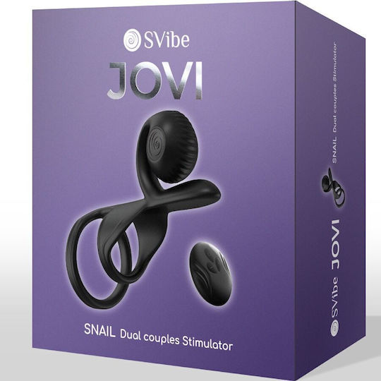 Snail Vibe Jovi Couples Cock Ring Remote Control Black