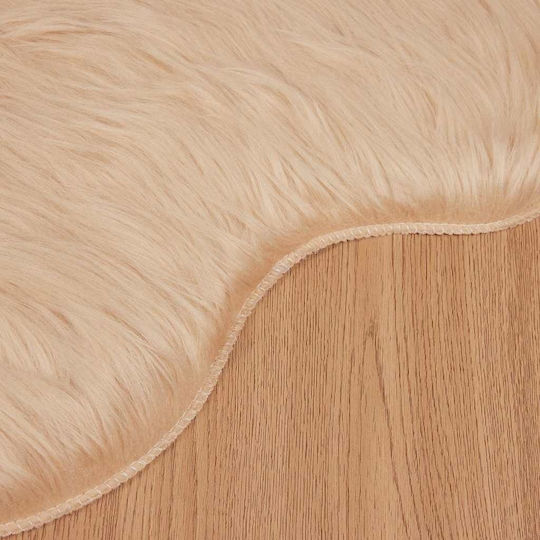 vidaXL Teppich Kamin Rechteckig Leder Beige