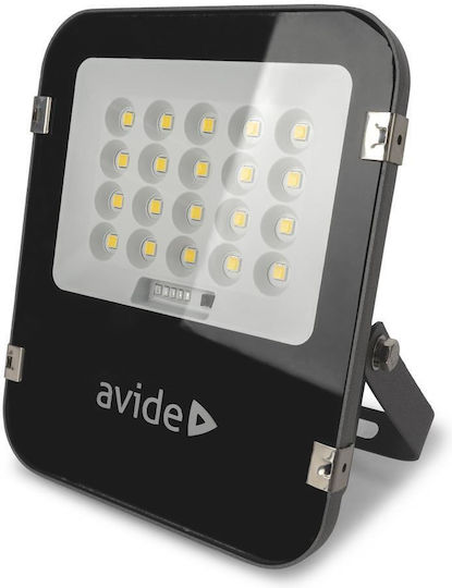 Avide Στεγανός Ηλιακός Προβολέας LED 50W Ψυχρό Λευκό 6400K με Τηλεχειριστήριο IP65
