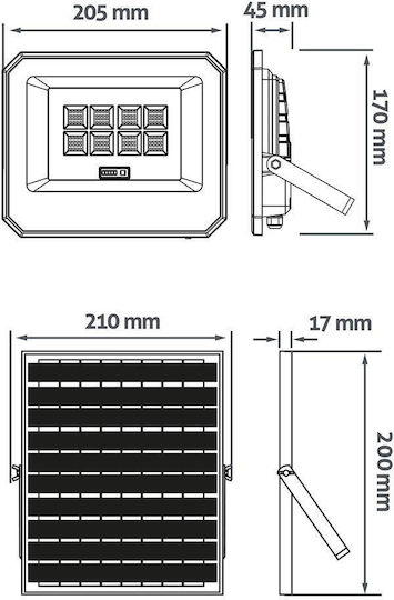 Avide Solar LED Floodlight 50W Warm to Cool White with Remote Control
