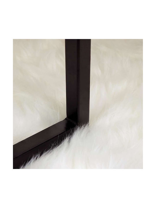 vidaXL Rug Rectangular Leather White