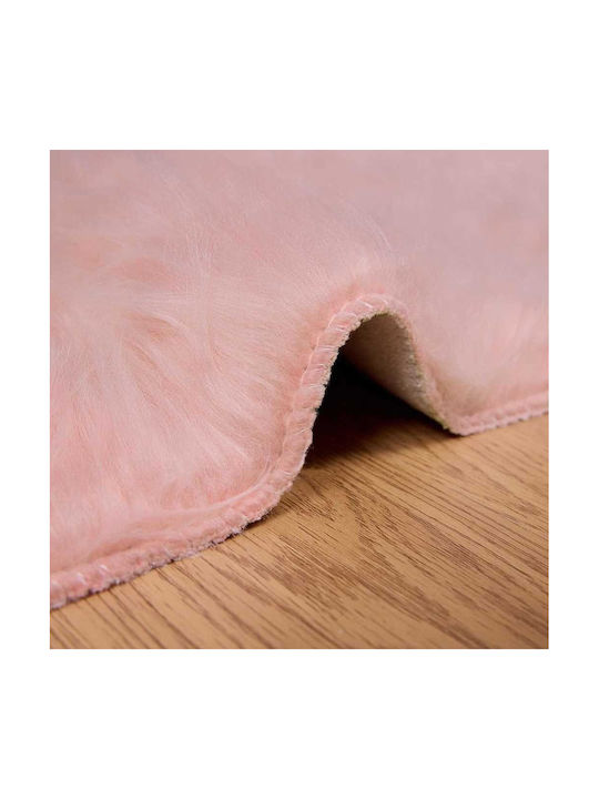 vidaXL Rug Rectangular Leather Pink