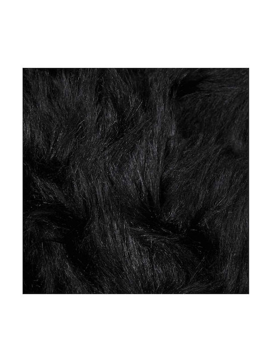 vidaXL Rug Rectangular Leather Black