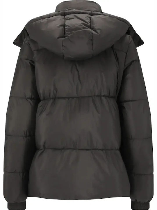 Damen Puffer Jacke für Winter Black