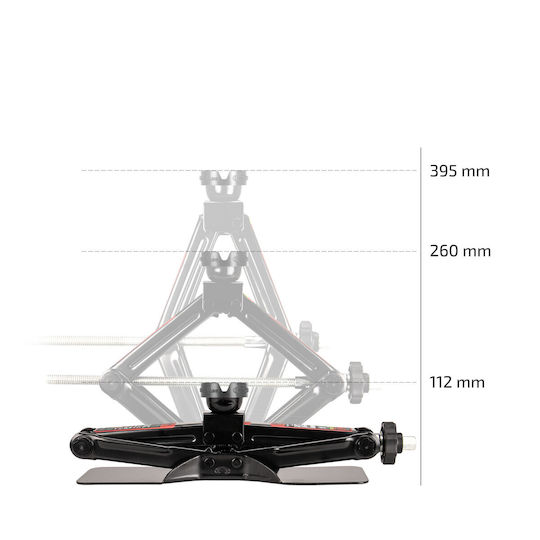 Heyner Scissor Jack Extra Large Base Ratchet 1.5 T Including 17mm Socket Bag 360° Replaceable Rotatable Rubber Pad Slot Tüv & Gs