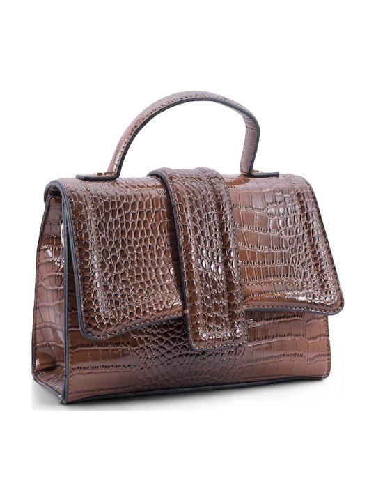 Women's Handbag Shoulder Crocodile Brown