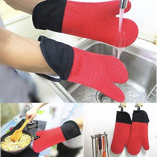 Ofenhandschuh Silikon in Rot Farbe 1Stück