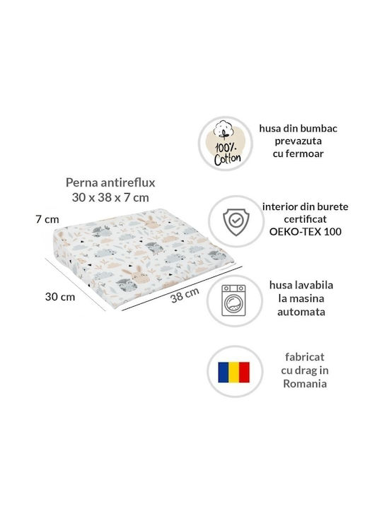 Kidizi Pernă pentru bebeluși pentru întoarcerea pe spate Bej 38x30buc
