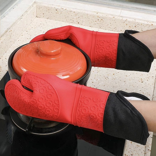 Ofenhandschuh Silikon in Rot Farbe 1Stück